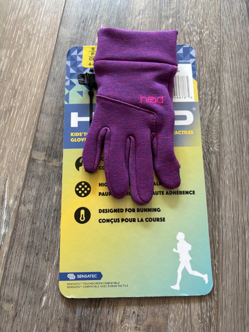 Head Sensatec Kids  Touchscreen Gloves Silicone Palm Purple Small 4-6